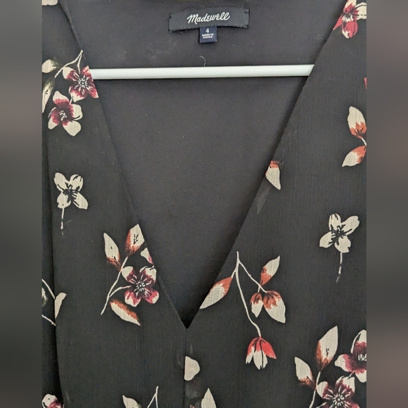Madewell Black Floral Mini Dress - Picture 4 of 7